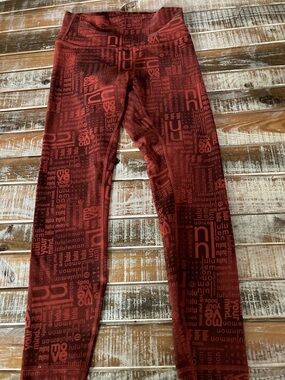 lululemon  Burgundy Red Printed Leggings